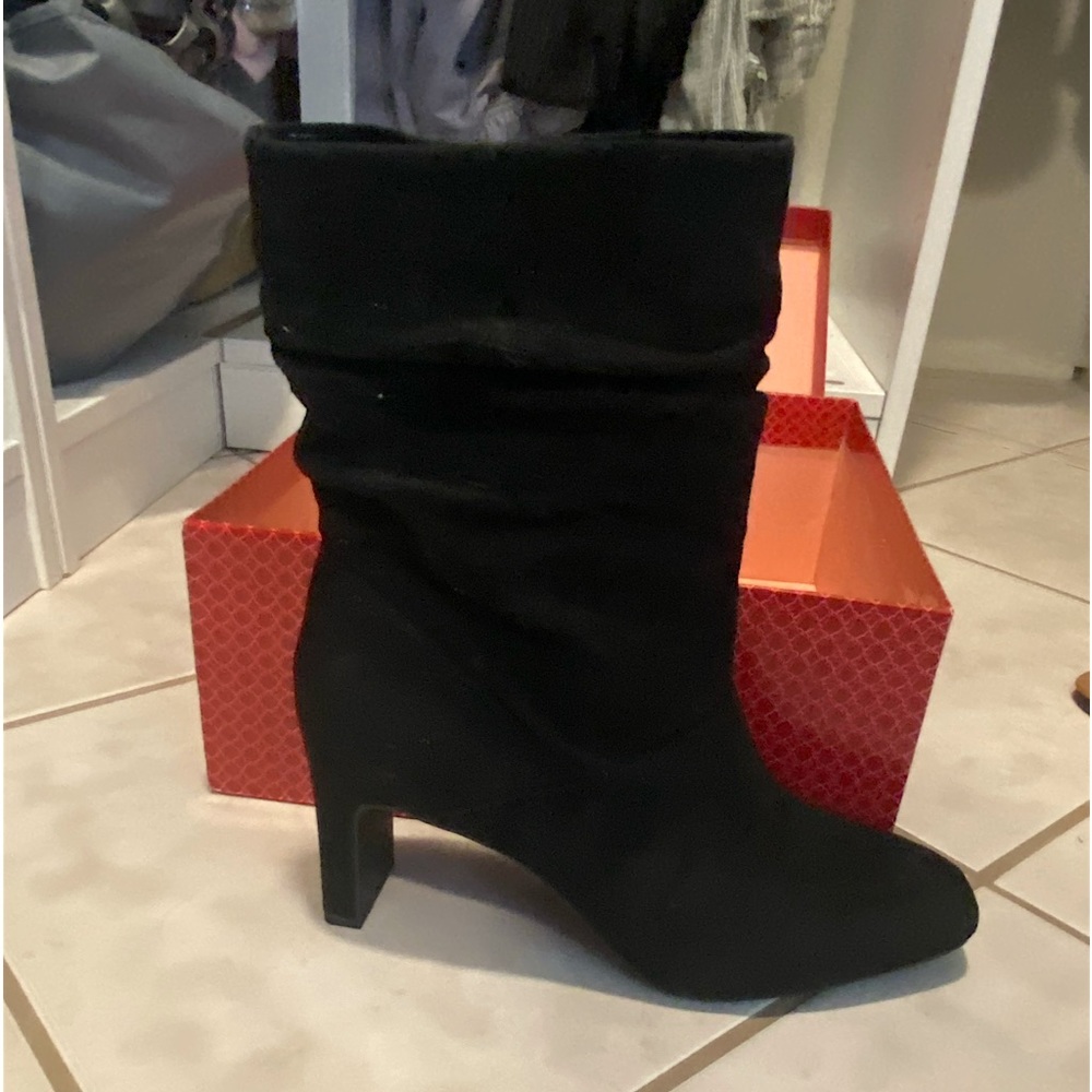 Black suede boots